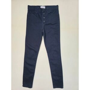 Jordache Girls Super Skinny Jeans Black High Rise Button Fly Size 14 Slim Casual